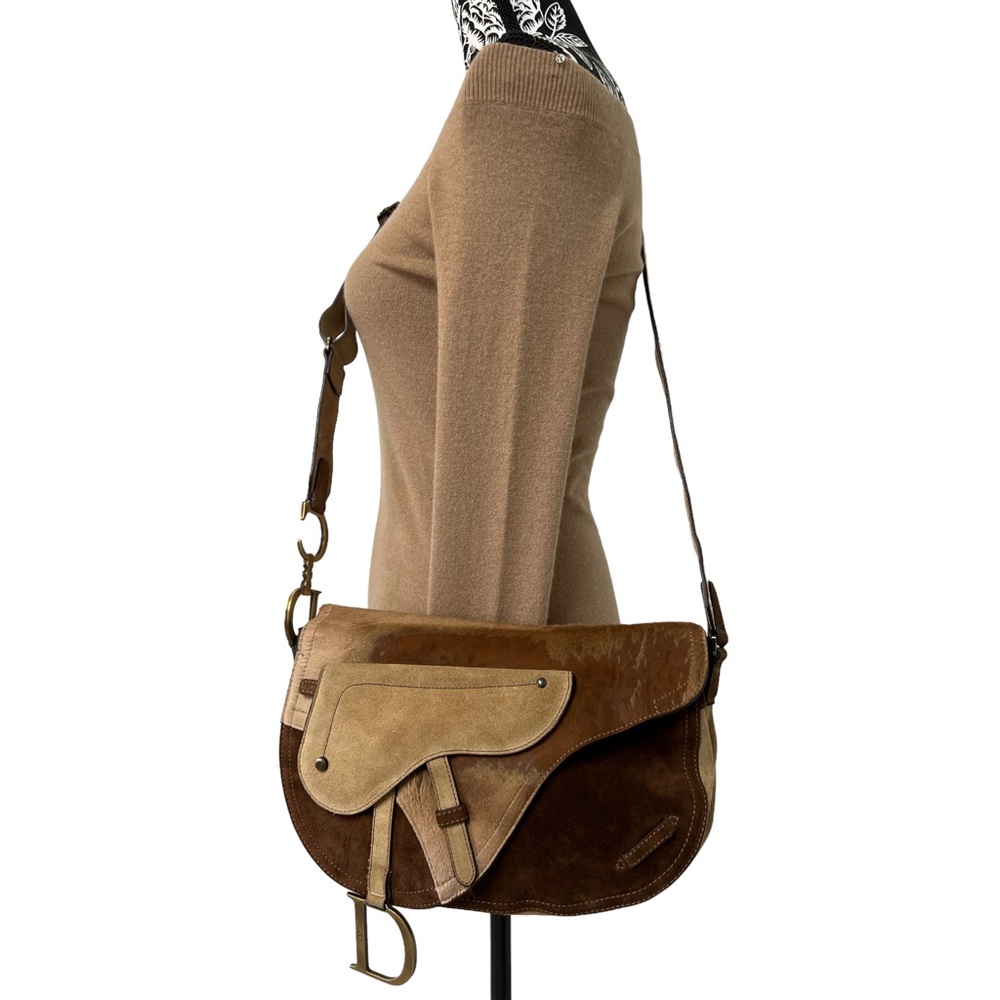 *Authentic*Christian Dior Ponyhair Rare Brown Saddle Bag. Come with dust bag.